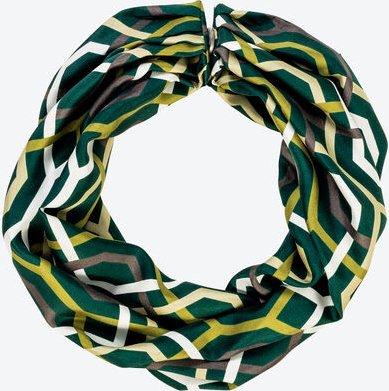 Magnetverschluss-Seidenschal, grafisch-grün