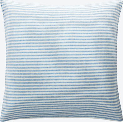 Leinen-Kissenbezug gestreift, Blau, 80 x 80 cm