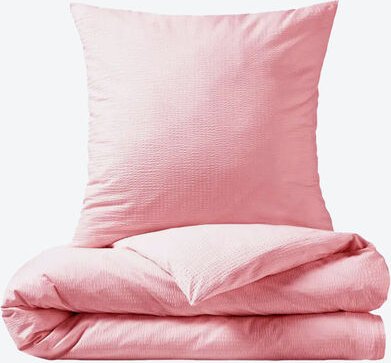 Thumbnail - Seersucker Bettwäsche 135 x 200 + 80 x 80 cm Rosenholz