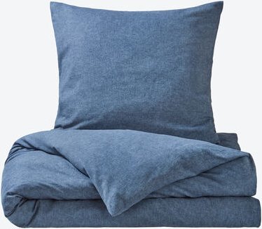 Flanell-Fischgrät-Bettwäsche, 135 x 200 + 80 x 80 cm Marine
