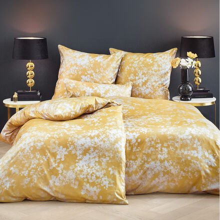 Brokat-Damast-Bettwäsche "Fleur" - 155/220 + 80/80 cm - Jacquard-gewebtes Muster "Fleur?, 100 % Mako-Baumwolle, veredelt...