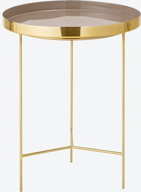 Tablett-Tisch Gold/Braun, ø 40 x 50 cm