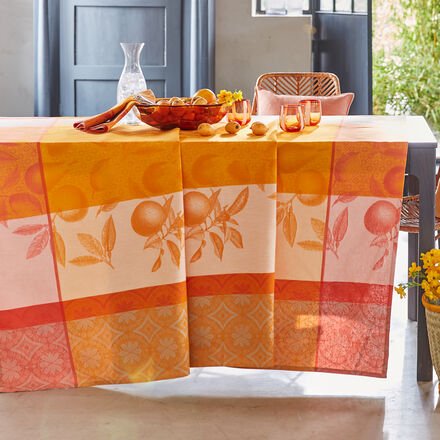 Jaquard-Tischdecke Früchte, 175 x 250 cm, Fleckschutz, 100 % Baumwolle, waschbar bei 60 °C
