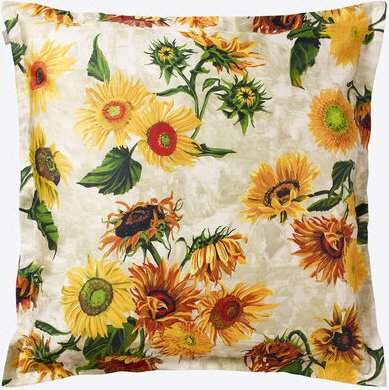 Satin-Kissenbezug Sonnenblume, 80 x 80 cm