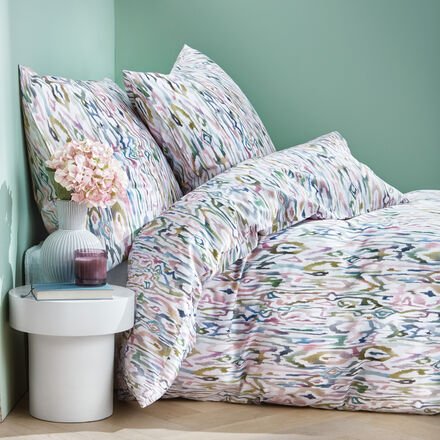 Satin-Bettwäsche Aquarell - Mako-Satin, 100 % Baumwolle, Bunt, 155/220 + 80/80 cm