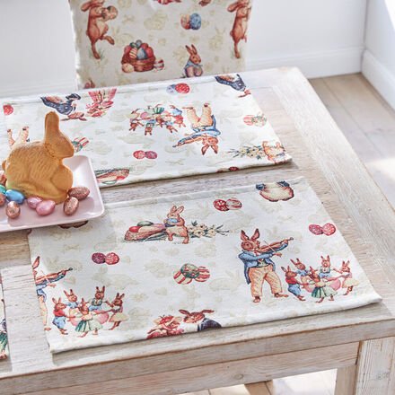 4er-Set Tischsets Hasenromantik, 35 x 50 cm