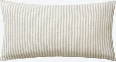 Leinen-Kissenbezug gestreift, Natur, 40 x 80 cm