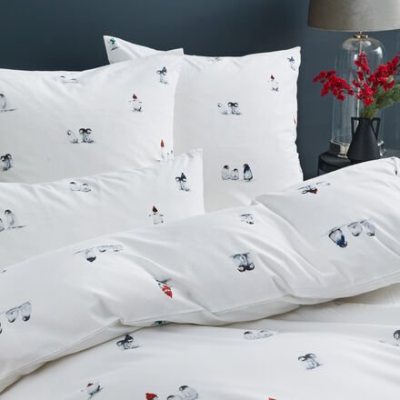 Flanell-Bettwäsche "Pinguin", 135 x 200 + 80 x 80 cm, 100 % Baumwolle