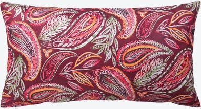 Satin-Kissenbezug Paisley Rot, 40 x 80 cm