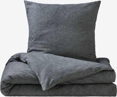 Flanell-Fischgrät-Bettwäsche, 155 x 220 + 80 x 80 cm Anthrazit