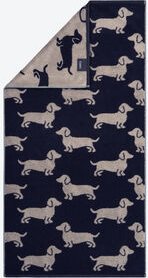 Dackel-Handtuch - Gästetuch 30/50 cm, Wendemotiv, Schwarz/Beige, 100 % Baumwolle