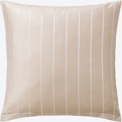 Mako-Brokat-Damast-Kissenbezug, Classic Stripe, 40 x 40 cm Beige