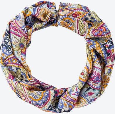 Magnetverschluss-Seidenschal, Farbe: Navy-Bunt