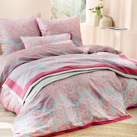 Thumbnail - Bassetti Bettwäsche-Set "Indian Rose" 155 x 220 + 80 x 80 cm - Mako-Satin, 100 % Baumwolle, Reißverschluss, atmungsaktiv...