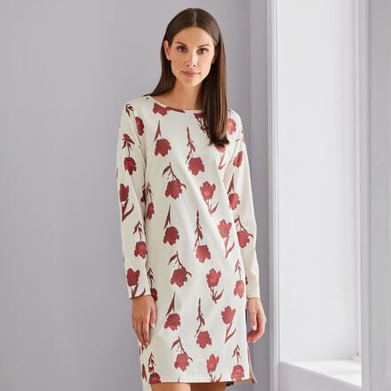 Schlafshirt, Natur, rote Tulpe, Größe L