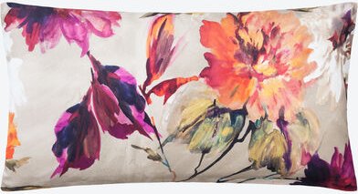 Satin-Kissenbezug Dahlia, Beige, 40 x 80 cm, 100 % Bio-Baumwolle, GOTS-zertifiziert, mit Reißverschluss, pflege- und büg...