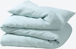 Uni-Leinen-Bettbezug, 155 x 220 cm, Hellblau