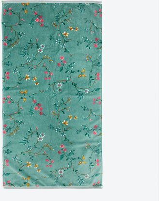 Duschtuch Little Flower, Grün, 70 x 140 cm
