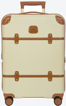 Brics Reisetrolley Bellagio S 40 l - Hartschalenkoffer, TSA-Schloss, 4 Doppelrollen, 38x23x55 cm, Rindslederbesatz, recy...