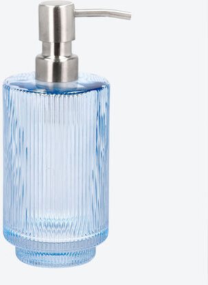 Glas-Seifenspender, Blau/Silber