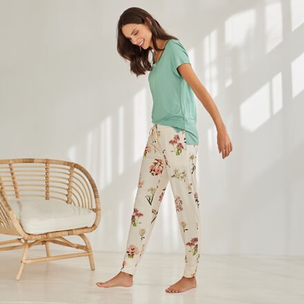 Pyjamahose Flower, Creme