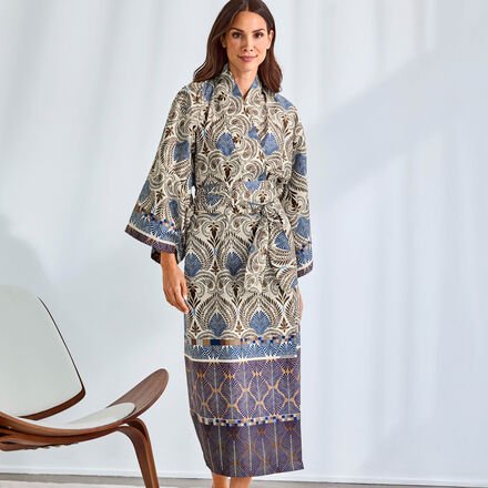 Kimono Bassetti "Nairobi" Braun, 100 % Baumwolle, Größen S/M und L/XL