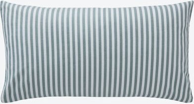 Edelflanell-Wende-Kissenbezug, gestreift, Salbeigrün, 40 x 80 cm