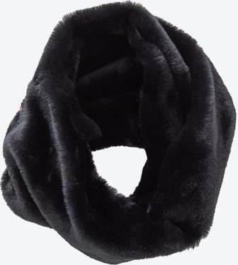 Fake fur Loop-Schal, Schwarz, ø 36 cm, 100 % Polyester