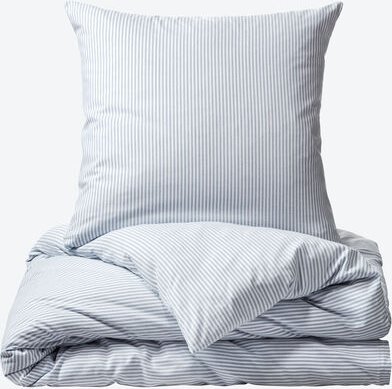 Bettwäsche , 135 x 200 + 80 x 80 cm, Muster: Streifen, Farbe: grau