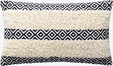 Kissen mit Rautemuster, 30 x 50 schwarz, creme