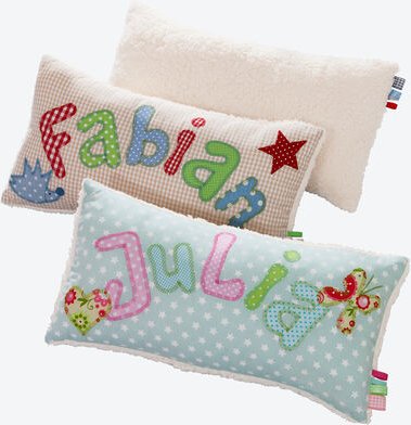 Namenskissen Schmetterling, hellgrün