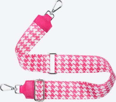 Taschen-Webband Hahnentritt, Pink/Weiß