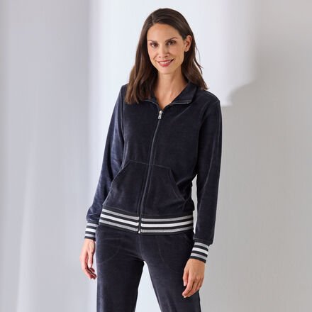 Nicki-Hausanzug, Navy, Größe 40, 80 % Baumwolle, 20 % Polyester