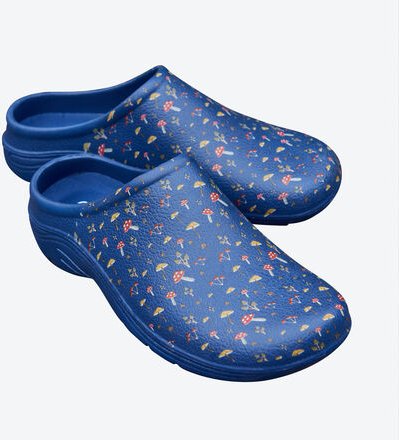 Gartenclogs mit Pilz-Motiv - Wasserundurchlässiges Gummi, Profilsohle für sicheren Halt, komfortabel & bequem, Einfach z...