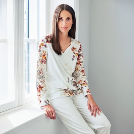 Pyjama, Natur-Blüten, Größe 42