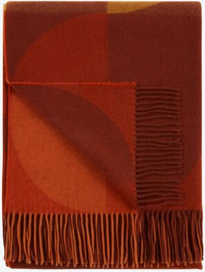 Merinowoll-Plaid Giotto, rost, 140 x 190 cm, 230g/m²