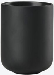Zahnputzbecher, Steingut, Schwarz, Ø 7,5/9,5 hoch