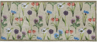 Läufer mit Blumen-Motiv 65 x 150 cm - 95 % Schmutzaufnahme, saugstark, rutschfest, nachhaltig aus recycelten Materialen,...
