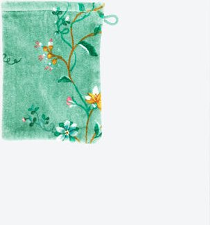 Waschhandschuh Little Flower, Hellgrün, 16 x 22 cm