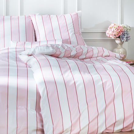 Thumbnail - 2-tlg. Mako-Satin-Bettwäsche-Set 155 x 220 cm - Gestreift, 100 % Baumwolle, knitterarm, bügelleicht, OEKO-TEX® STANDARD ...