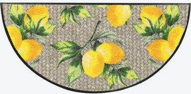 Sauberlaufmatte Zitronen halbrund, 42 x 85 cm