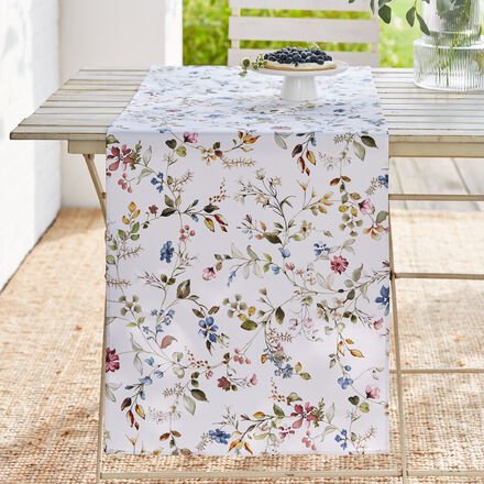 Tischläufer mit Blumenmuster 50 x 150 cm - Abwischbar, Flüssigkeits- & Fleckschutz, 100 % Baumwolle, beschichtet, pflege...