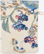 Velour-Waschhandschuh "Garden", Weiß, 16 x 22 cm, 100 % Baumwolle, waschbar bei 60 °C, trocknergeeignet