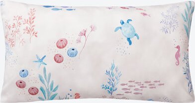 Satin-Kissenbezug "Under the Sea", Sand, 40 x 80 cm, 100 % Baumwolle, mit Reißverschluss, waschbar bei 60 °C, trocknerge...
