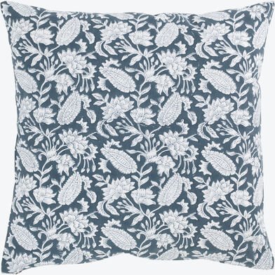 Kissenhülle Jodhpur, 50/50 cm - 100 % Baumwolle, Motiv "Indien Rose", Dunkelblau