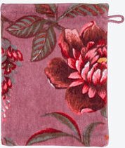 Velour-Waschhandschuh "Garden", Mauve, 16 x 22 cm, 100 % Baumwolle, waschbar bei 60 °C, trocknergeeignet