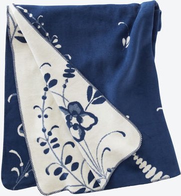 Thumbnail - Wende-Plaid Alt Luxemburg, 150 x 200 cm, Blau/Natur