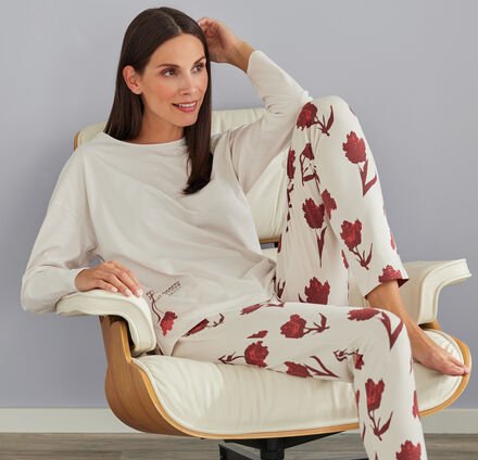 Hose, Natur, rot Tulpe, Größe M