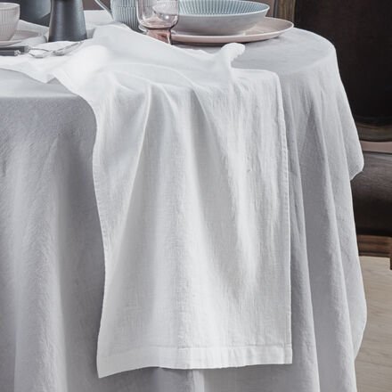 Tischdecke uni Grau, 100 x 100 cm, 100 % Leinen, waschbar bei 60 °C