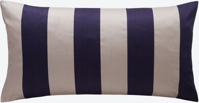 Mako-Satin Kissenbezug Blockstreifen, Mitternachtsblau/Sand-Sand, 40 x 80 cm, 100 % Baumwolle, OEKO-TEX® STANDARD 100, R...